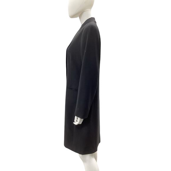 Theory Blazer Women’s Size L Long Polyester Wool Blend Made In USA Classic Black - Picture 4 of 6